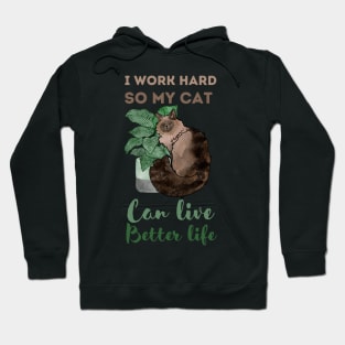 I work hard, So my cat can live better life Hoodie